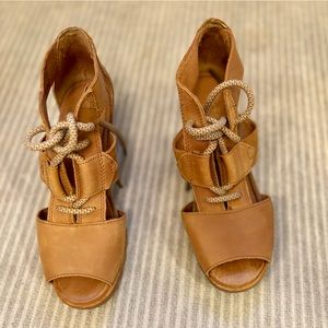 SOREL lace up wedge sandals